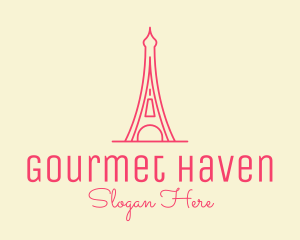 Pink Eiffel Tower  logo design