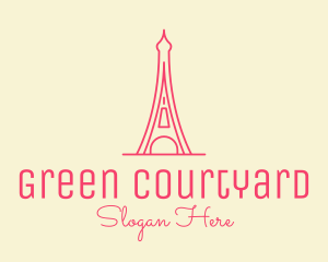 Pink Eiffel Tower  logo design