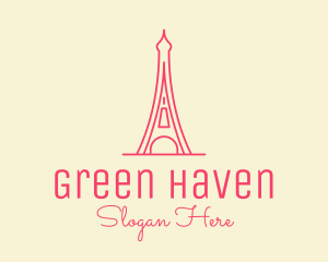 Pink Eiffel Tower  logo design