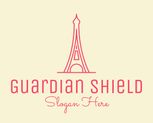 Pink Eiffel Tower  logo design