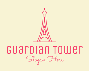 Pink Eiffel Tower  logo design