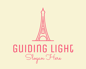 Pink Eiffel Tower  logo design