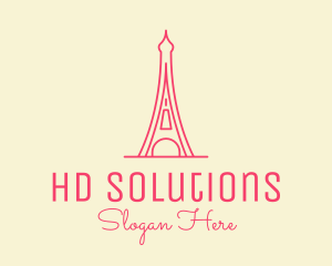 Pink Eiffel Tower  logo design