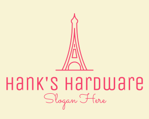 Pink Eiffel Tower  logo design