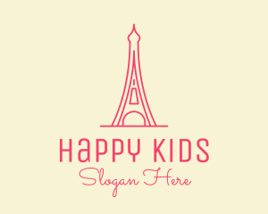 Pink Eiffel Tower  logo design