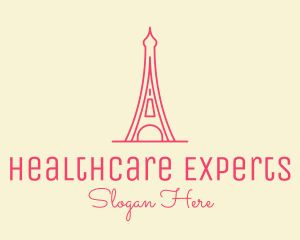 Pink Eiffel Tower  logo design