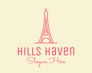 Pink Eiffel Tower  logo design