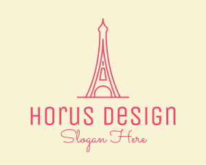 Pink Eiffel Tower  logo design