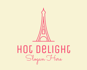 Pink Eiffel Tower  logo design