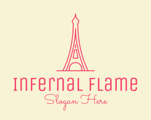 Pink Eiffel Tower  logo design