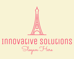 Pink Eiffel Tower  logo design