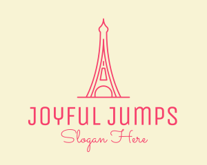 Pink Eiffel Tower  logo design