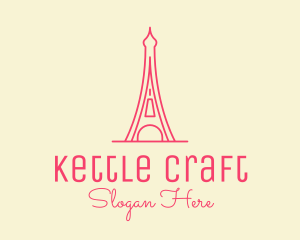 Pink Eiffel Tower  logo design