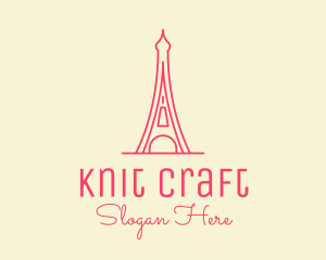 Pink Eiffel Tower  logo design