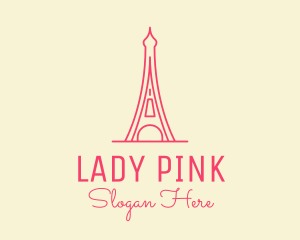 Pink Eiffel Tower  logo design