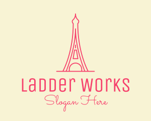 Pink Eiffel Tower  logo design