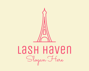 Pink Eiffel Tower  logo design