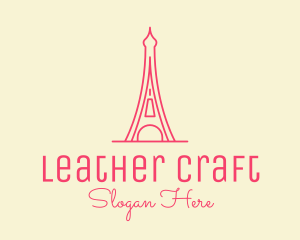 Pink Eiffel Tower  logo design