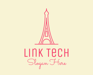 Pink Eiffel Tower  logo design