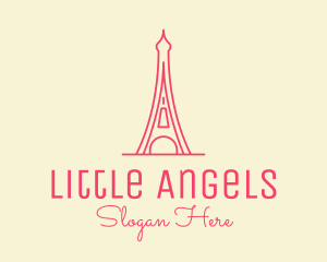 Pink Eiffel Tower  logo design