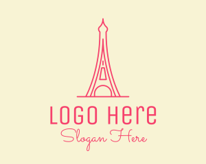 Pink And White - Pink Eiffel Tower logo design