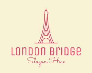 Pink Eiffel Tower  logo design