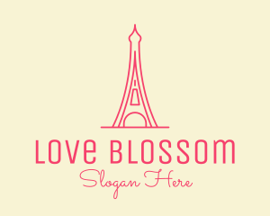 Romance - Pink Eiffel Tower logo design