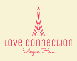 Romance - Pink Eiffel Tower logo design