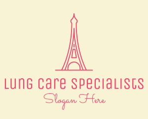 Pink Eiffel Tower  logo design