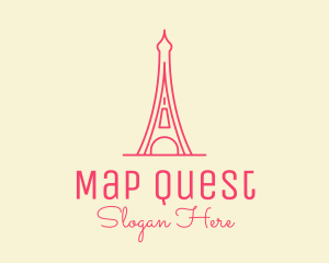 Pink Eiffel Tower  logo design