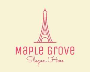 Pink Eiffel Tower  logo design