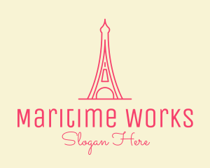 Pink Eiffel Tower  logo design