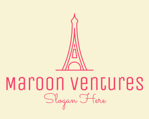 Pink Eiffel Tower  logo design