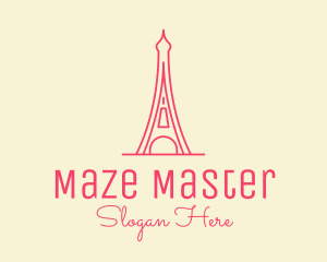 Pink Eiffel Tower  logo design