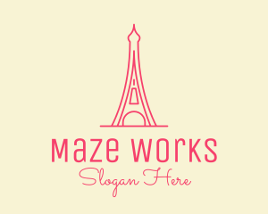 Pink Eiffel Tower  logo design