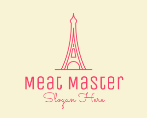 Pink Eiffel Tower  logo design