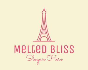 Pink Eiffel Tower  logo design