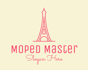 Pink Eiffel Tower  logo design