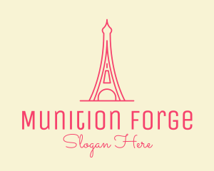 Pink Eiffel Tower  logo design