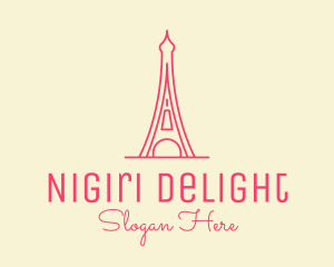 Pink Eiffel Tower  logo design