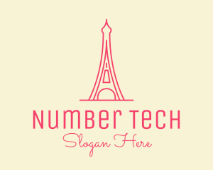 Pink Eiffel Tower  logo design