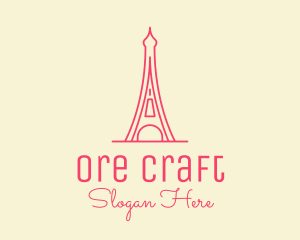 Pink Eiffel Tower  logo design