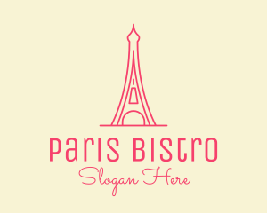 Pink Eiffel Tower  logo design