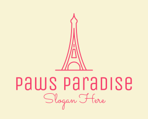 Pink Eiffel Tower  logo design