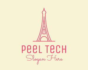 Pink Eiffel Tower  logo design