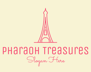 Pink Eiffel Tower  logo design