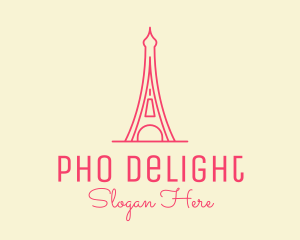 Pink Eiffel Tower  logo design