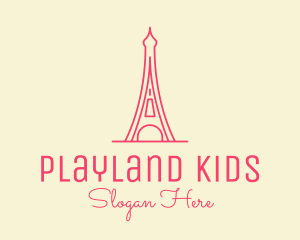 Pink Eiffel Tower  logo design