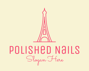 Pink Eiffel Tower  logo design