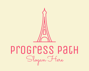 Pink Eiffel Tower  logo design